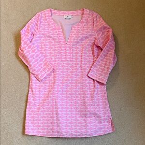 Pink Fish Patterned Dress or Swim Cover Up